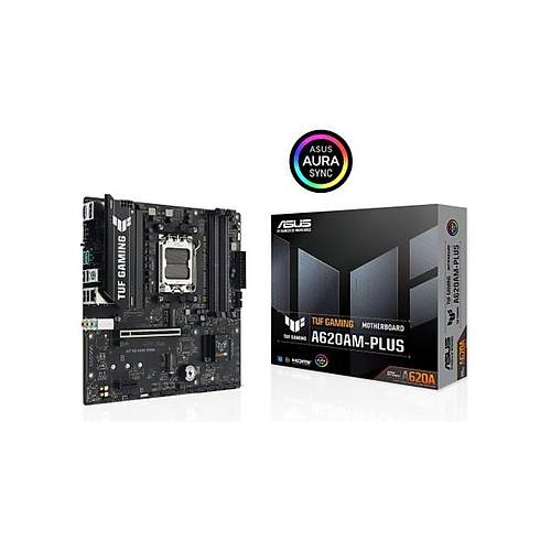 Asus Tuf Gam�ng A620AM-PLUS Amd A620A Am5 Ddr5 7600 2xdp HDMI �ift M2 Usb3.2 Aura Rgb 2.5gbit Lan Matx 8+2+1+1 G�� A�amalar�, Asus Tuf Protect�on, B�os Flashback