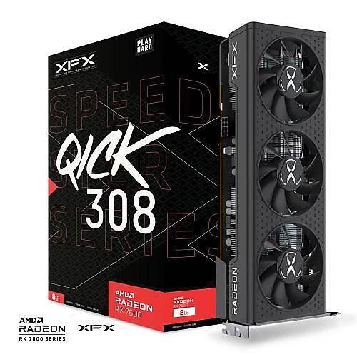 XFX Speedster QICK 308 RX 7600 BLACK 8GB GDDR6 128Bit AMD Ekran Kartı RX-76PQICKBY