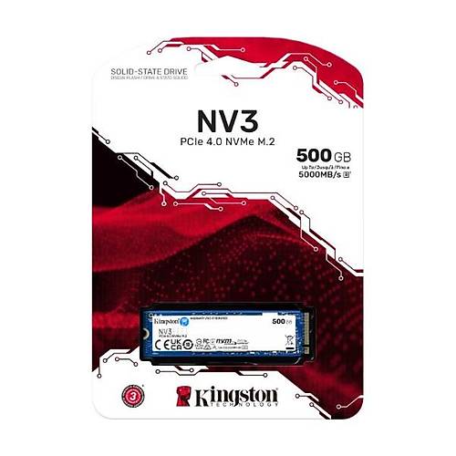 Kingston 500GB K�ngston Nv3 SNV3S/500G 6000/2200MB/S M.2 Nvme Pc�e 4.0