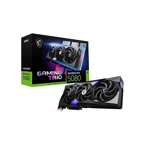 MSI Ms� VGA Geforce Rtx 5080 16G Gam�ng Tr�o Oc RTX5080 16GB Gdrr7 256 B DX12 Pc�e 5.0 X16 (3xdp 1xhdm�)