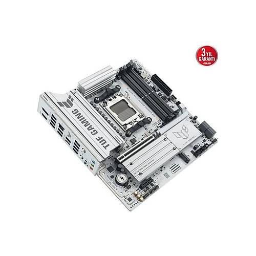 Asus Tuf Gam�ng B850M-PLUS W�f�7 W Amd B850 Am5 Ddr5 8000 Dp HDMI 3x M2 Usb3.2 Gen 2x2 Wifi 7 + Bt Aura Rgb 2.5gbit Lan Matx 14+2+1 G�� A�amalar�, 1xgen5 M.2, Ready For Advanced A� Pc