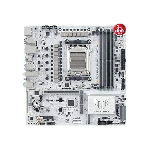 Asus Tuf Gam�ng B850M-PLUS W�f�7 W Amd B850 Am5 Ddr5 8000 Dp HDMI 3x M2 Usb3.2 Gen 2x2 Wifi 7 + Bt Aura Rgb 2.5gbit Lan Matx 14+2+1 G�� A�amalar�, 1xgen5 M.2, Ready For Advanced A� Pc