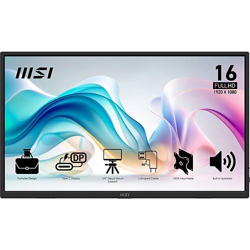 MSI 15.6 PRO MP165 E6 1920x1080 (FHD) 16:9 FLAT IPS 60HZ 4MS PORTATIF MONITOR