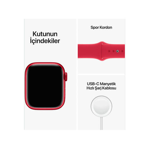 Apple Watch Series 8 Gps Cellular 45mm Alüminyum Kasa Kırmızı MNKA3TU/A