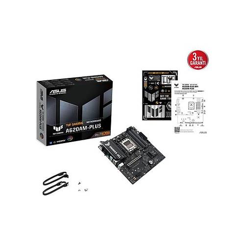 Asus Tuf Gam�ng A620AM-PLUS Amd A620A Am5 Ddr5 7600 2xdp HDMI �ift M2 Usb3.2 Aura Rgb 2.5gbit Lan Matx 8+2+1+1 G�� A�amalar�, Asus Tuf Protect�on, B�os Flashback
