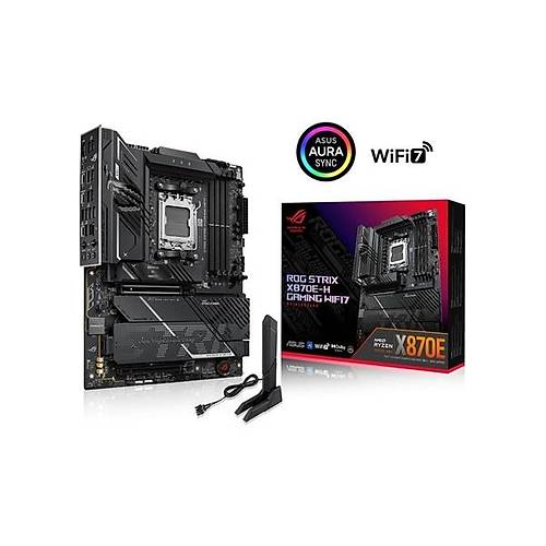 Asus Rog Str�x X870E-H Gam�ng W�f�7 Soket Am5 Amd X870E Ddr5 8000+MT/S(OC) Wi-Fi 7 Atx Anakart