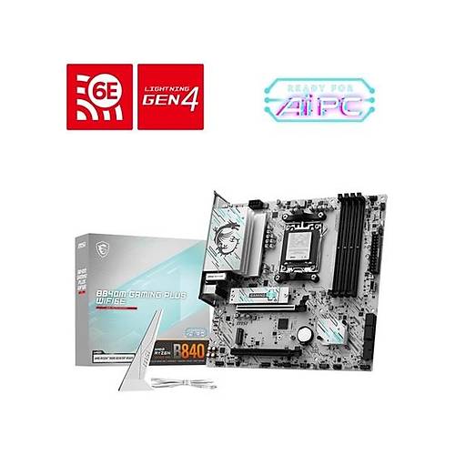 MSI Ms� B840M Gam�ng Plus WIFI6E Am5 Ddr5 8000MHZ(OC) HDMI , Dp,2x M.2 USB 5 Gbs 2.5g Lan W�-F� 6e Matx