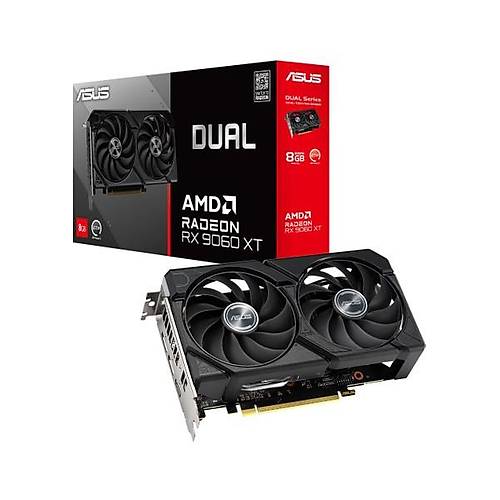 Asus DUAL-RX9060XT-8G-AMD-RADEON-RX 9060-8G-8GB GDDR6-128BIT--HDMI-2XDP-EKRAN Kart�