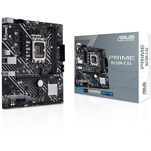 Asus Prime H610M-E D4 DDR4 3200MHz Vga Hdmý Dp M.2 1700P Micro ATX Anakart