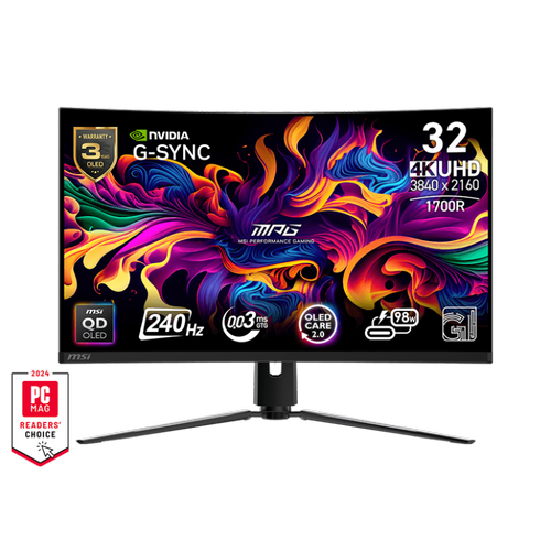 Ms� 31.5 Mpg 321curx Qd-oled 3840x2160 Uhd 16:9 Curve 1700r Qd-oled 240hz 0.03ms Gtg G-sync Compat�ble Gaming Mon�tor