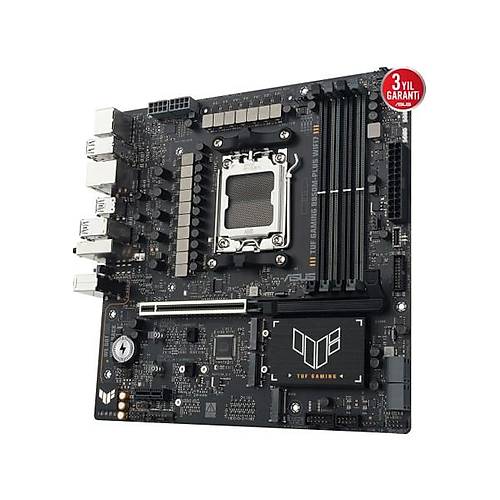 Asus Tuf Gam�ng B850M-PLUS W�f�7 Amd B850 Am5 Ddr5 8000 Dp HDMI 3x M2 Usb3.2 Gen 2x2 Wifi 7 + Bt Aura Rgb 2.5gbit Lan Matx 14+2+1 G�� A�amalar�, 1xgen5 M.2, Ready For Advanced A� Pc