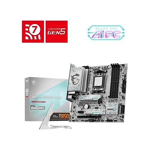 MSI Ms� MB B850M Gam�ng Plus W�f� Am5 Ddr5 8200MHZ(OC) HDMI Dp 2x M.2 USB 10GBS 5g Lan W�-F� 7 Matx