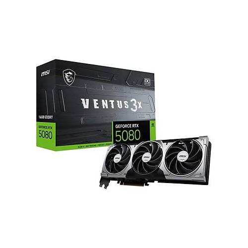 MSI Ms� VGA Geforce Rtx 5080 16G Ventus 3x Oc 16GB Gdrr7 256 B DX12 Pc�e 5.0 X16 Ekran Kart�