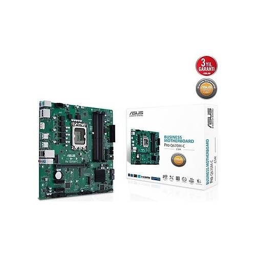 Asus Pro Q670M-C-CSM Intel Q690 LGA1700 Ddr5 4800 2xdp HDMI �ift M2 Usb3.2 Tpm Matx