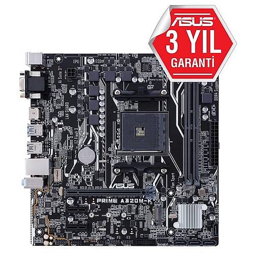 ASUS PRIME A320M-K 3200MHz DDR4 HDMI VGA M.2 USB3.1 Micro-ATX AM4 Anakart