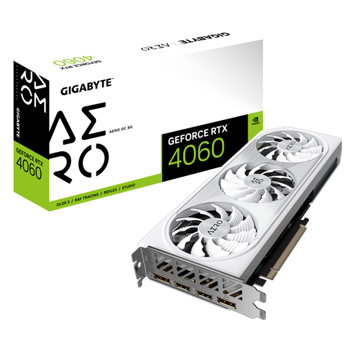 GigaByte GeForce RTX 4060 8GB GDDR6 128Bit Nvidia Ekran Kart GV-N4060AERO-OC-8GD