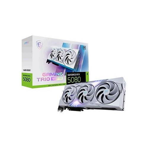 MSI Ms� VGA Geforce Rtx 5080 16G Gam�ng Tr�o Oc Wh�te RTX5080 16GB Gdrr7 256 B DX12 Pc�e 5.0 X16 (3xdp 1xhdm�)