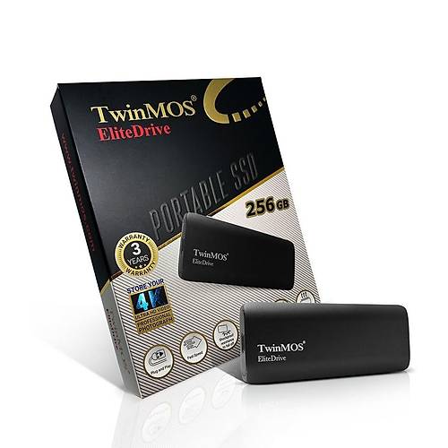 TwinMOS 256GB Taþýnabilir External SSD USB 3.2/Type-C (Dark Grey)