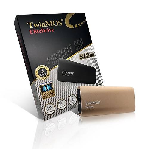 TwinMOS 512GB Taşınabilir External SSD USB 3.2/Type-C (Gold)