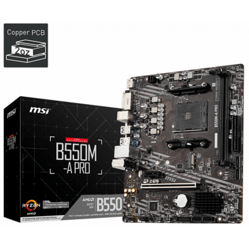 MSI B550M-A PRO 4600MHz DDR4 HDMI DP M.2 USB3.2 Micro-ATX AM4 Anakart