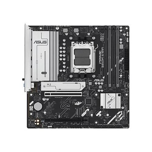 Asus PRIME B850M-A WIFI AMD B850 AM5 DDR5 8000 2xDP HDMI 3x M2 USB3.2 WiFi 6E + BT AURA RGB 2.5Gbit LAN mATX 256GB?a kadar ram deste�i, ASUS 5X PROTECTION III, 1xGen5 M.2