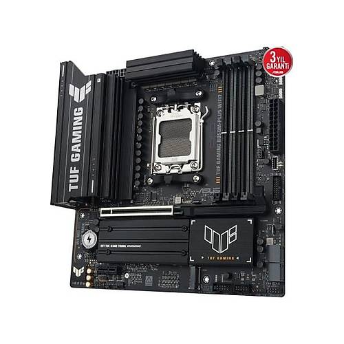 Asus Tuf Gam�ng B850M-PLUS W�f�7 Amd B850 Am5 Ddr5 8000 Dp HDMI 3x M2 Usb3.2 Gen 2x2 Wifi 7 + Bt Aura Rgb 2.5gbit Lan Matx 14+2+1 G�� A�amalar�, 1xgen5 M.2, Ready For Advanced A� Pc