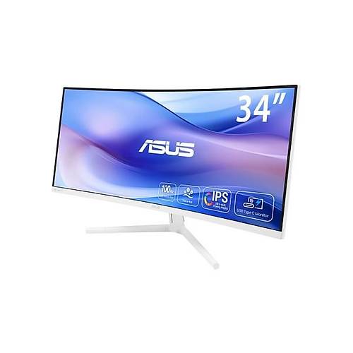 Asus VU34WCIP-W 34 Va Kavisli Nano Iyon Wqhd 3440X1440 1ms 100Hz 300CD Dp HDMI Usb-C USB Hoparl�r Vesa