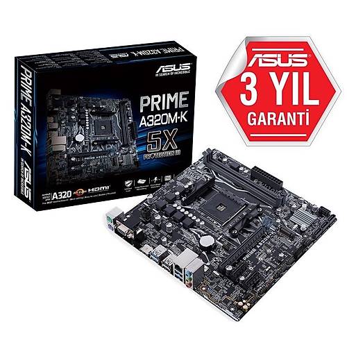 ASUS PRIME A320M-K 3200MHz DDR4 HDMI VGA M.2 USB3.1 Micro-ATX AM4 Anakart