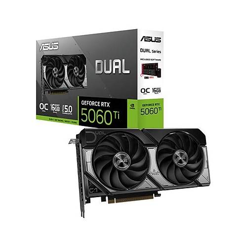 Asus DUAL-RTX5060TI-O16G-NVIDIA-GEFORCE-RTX 5060 TI-16G-16GB GDDR7-128BIT--OC-HDMI-3XDP-DLSS4 Ekran Kart�