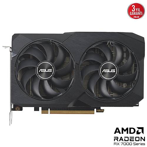 ASUS DUAL Radeon RX7600 OC V2 8GB GDDR6 128Bit AMD Ekran Kart