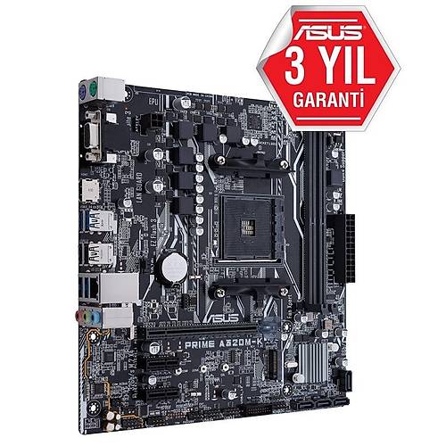 ASUS PRIME A320M-K 3200MHz DDR4 HDMI VGA M.2 USB3.1 Micro-ATX AM4 Anakart