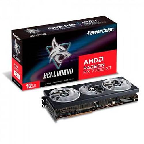 POWERCOLOR HELLHOUND RX7700XT 12GB GDDR6 192Bit 12G-L/OC Ekran Kart