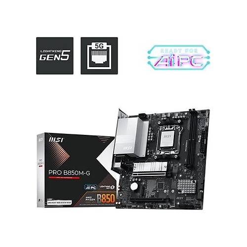 MSI Ms� Pro B850M-G Am5 Ddr5 8200+(OC)MHZ Matx Anakart
