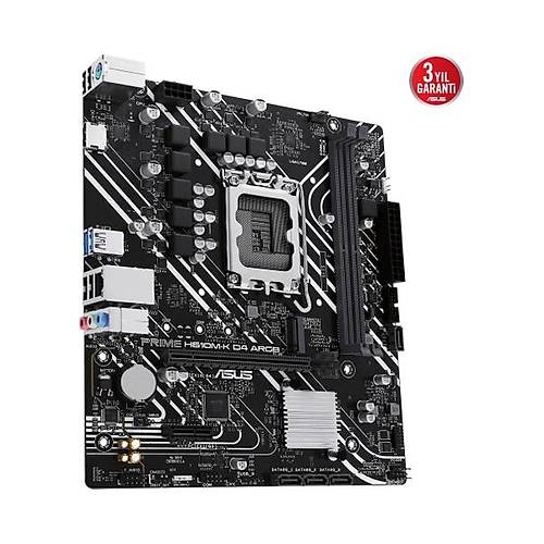 Asus Pr�me H610M-K D4 Argb Intel H610 LGA1700 Ddr4 3200 HDMI M2 Usb3.2 Aura Rgb Matx Asus 5x Protect�on I��