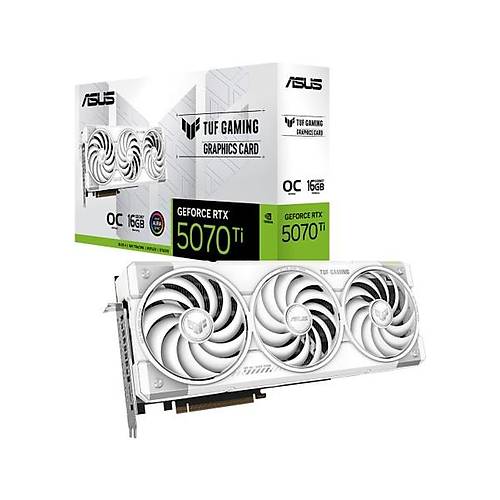 Asus TUF-RTX5070TI-O16G-WHITE-GAMING-NVIDIA-GEFORCE-RTX 5070 TI-16GB GDDR7-256BIT--OC-2XHDMI-3XDP-RGB-DLSS4 Ekran Kart�