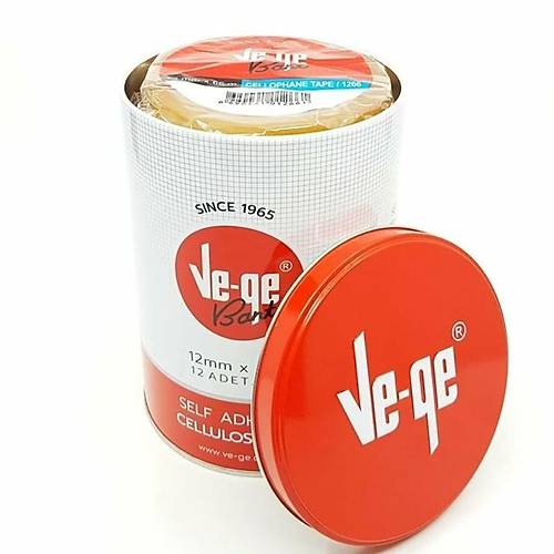 Kırtasiye Bandı Şeffaf Ve-Ge 12'li Teneke Kutu 12mm*66m