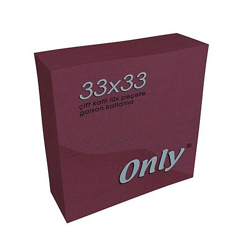 Peçete Garson Katlana ONLY 33*33 cm Bordo 100x12'li koli