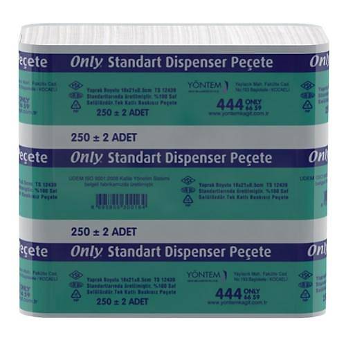 Dispenser Peçete Only Standart 250 Yaprak 18'li Koli