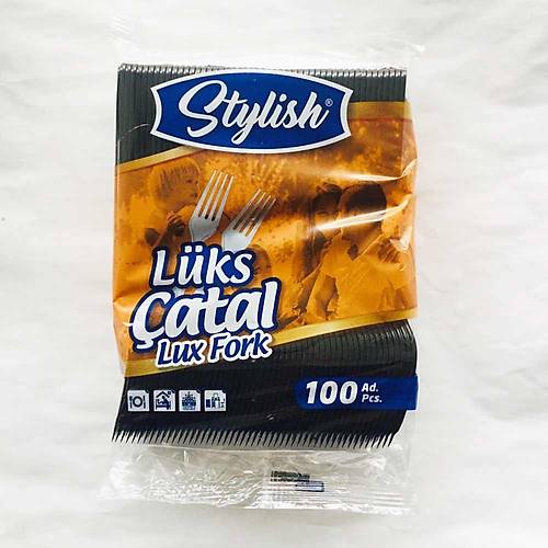 Plastik Çatal SİYAH Lüks 3600 'lü Koli