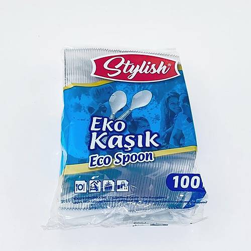 Plastik Kaşık Büyük Şeffaf 100'lü paket