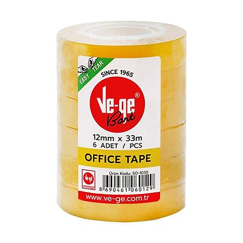 Krtasiye Band Ve-Ge effaf 12mm*33m 6'l 48 paket 288'li koli