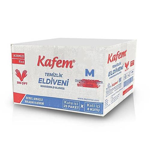 Temizlik Eldiveni Kafem M - Beden 8-8,5 200 ift Koli