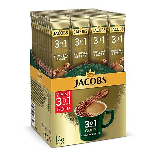Hazır Kahve Jacobs 3'ü 1 Arada Yumuşak Lezzet 40'lı Paket  6'lı koli
