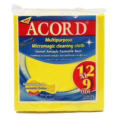 Temizlik Bezi Acord 12 Al 9 de 15 paket 60'l koli