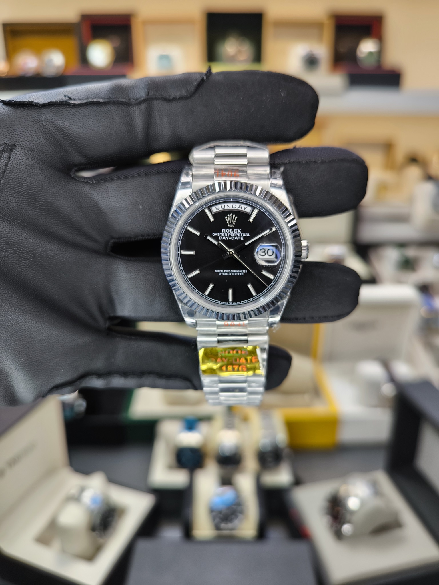 ROLEX Day-Date 40 Platinum Black Dial Noob Factory ETA SAAT