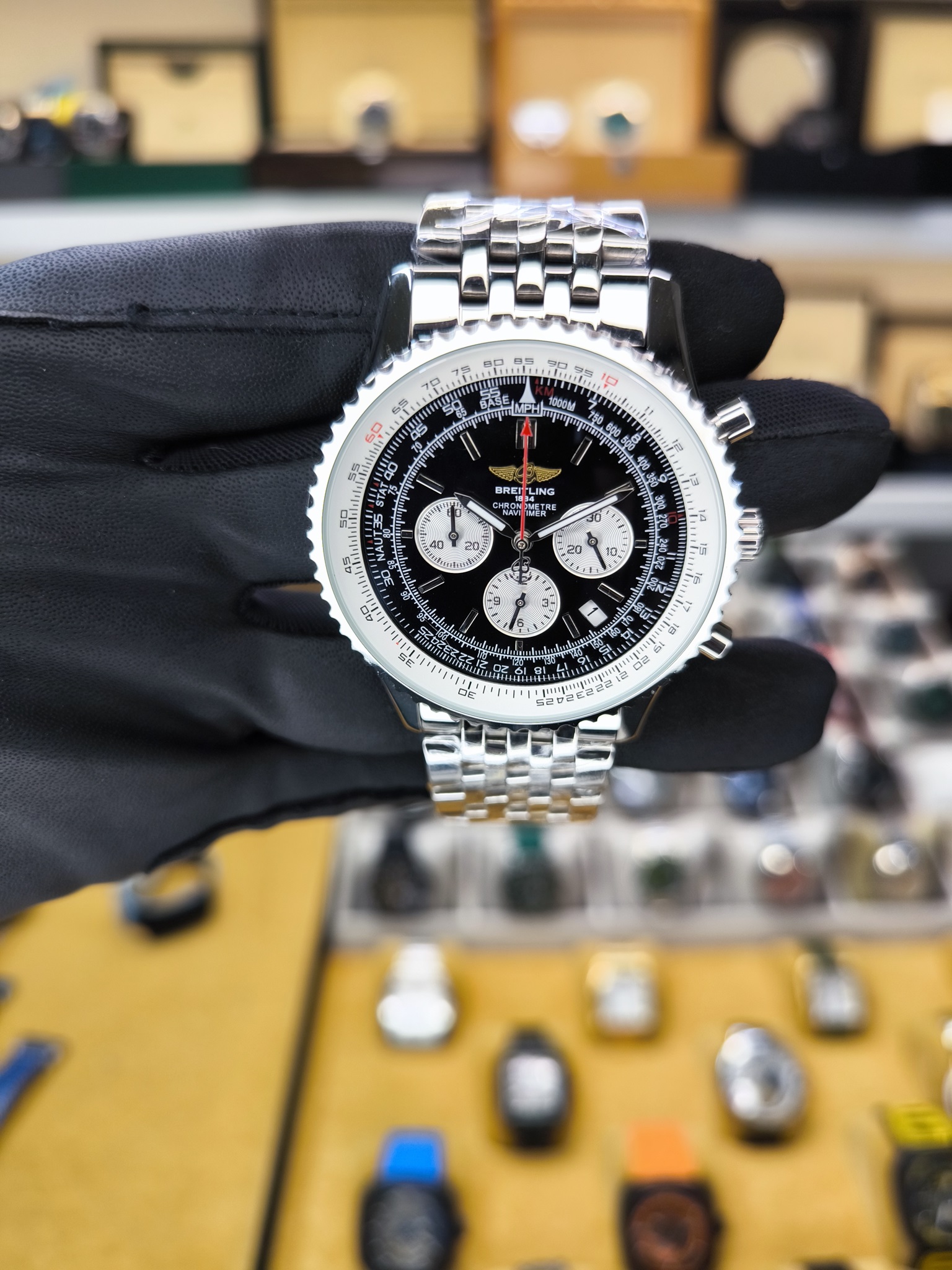 NAVITIMER CRONOGRAPH GÜMÜŞ SİYAH