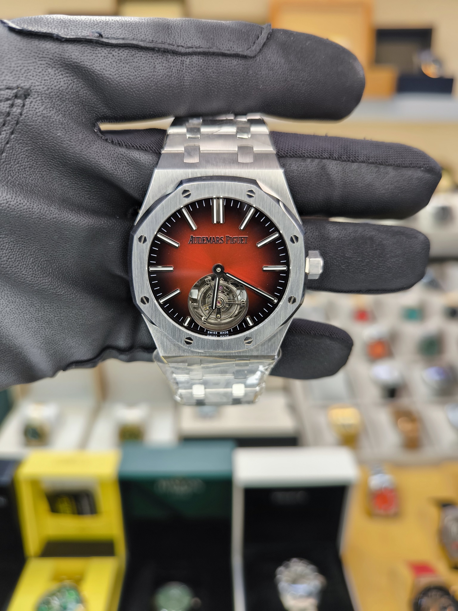 AUDEMARS PIGUET ROYAL OAK FLYING TOURBILLON BURGUNDRY 26730ST ETA SAAT