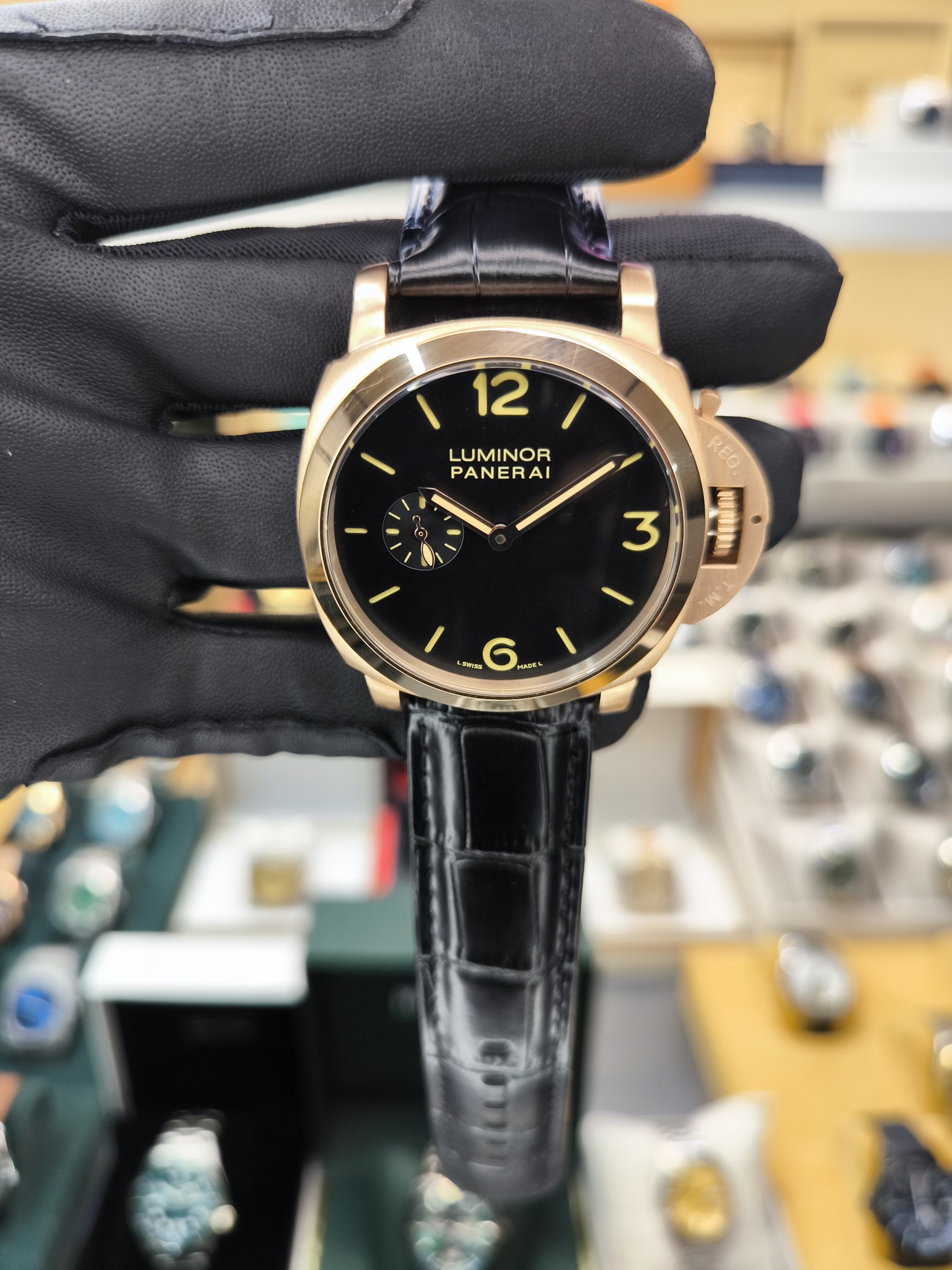 Luminor Marina Goldtech Sole Blu