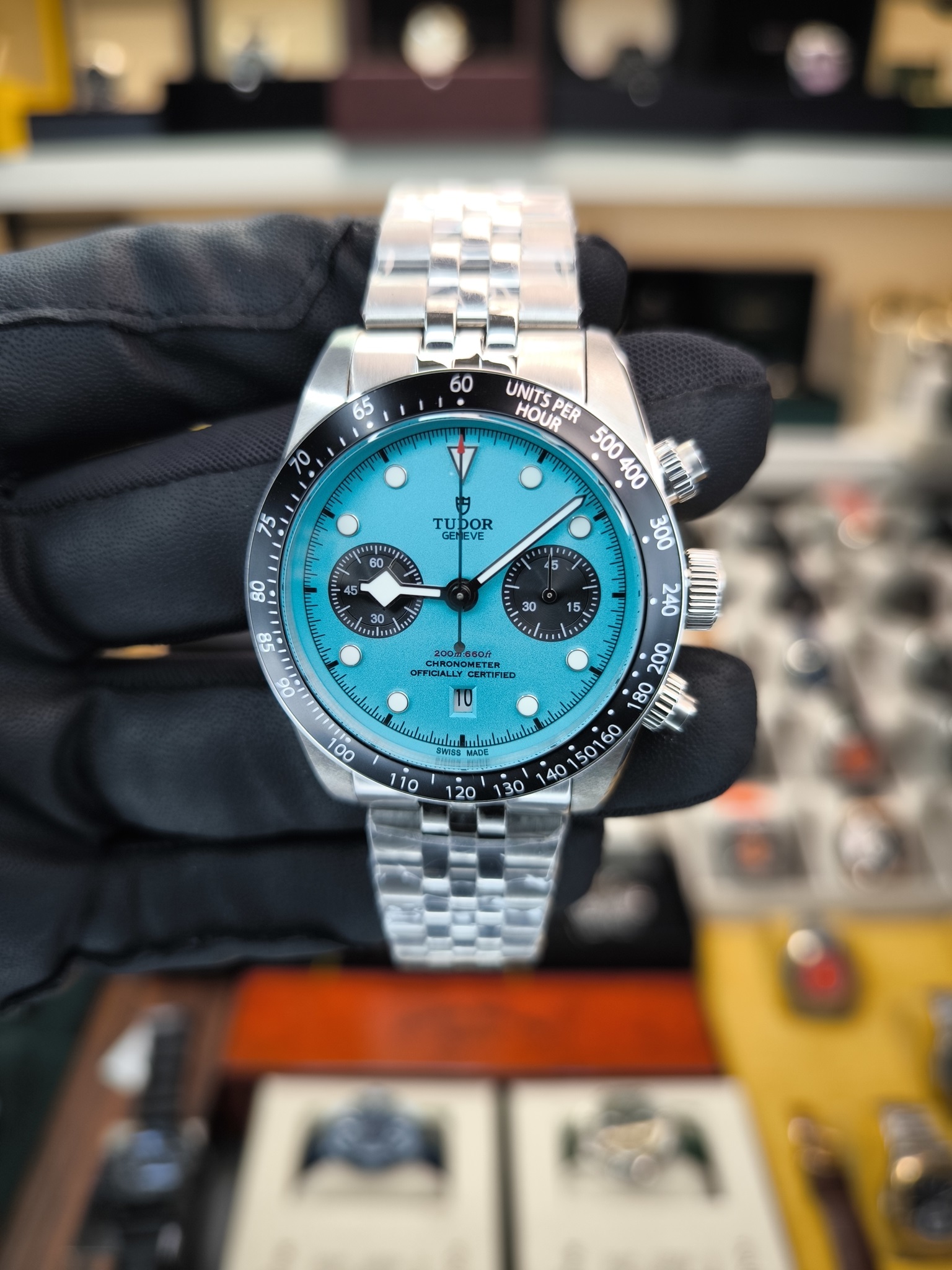 TUDOR BLACK BAY CHRONO FLAMINGO BLUE JUBILEE ETA SAAT