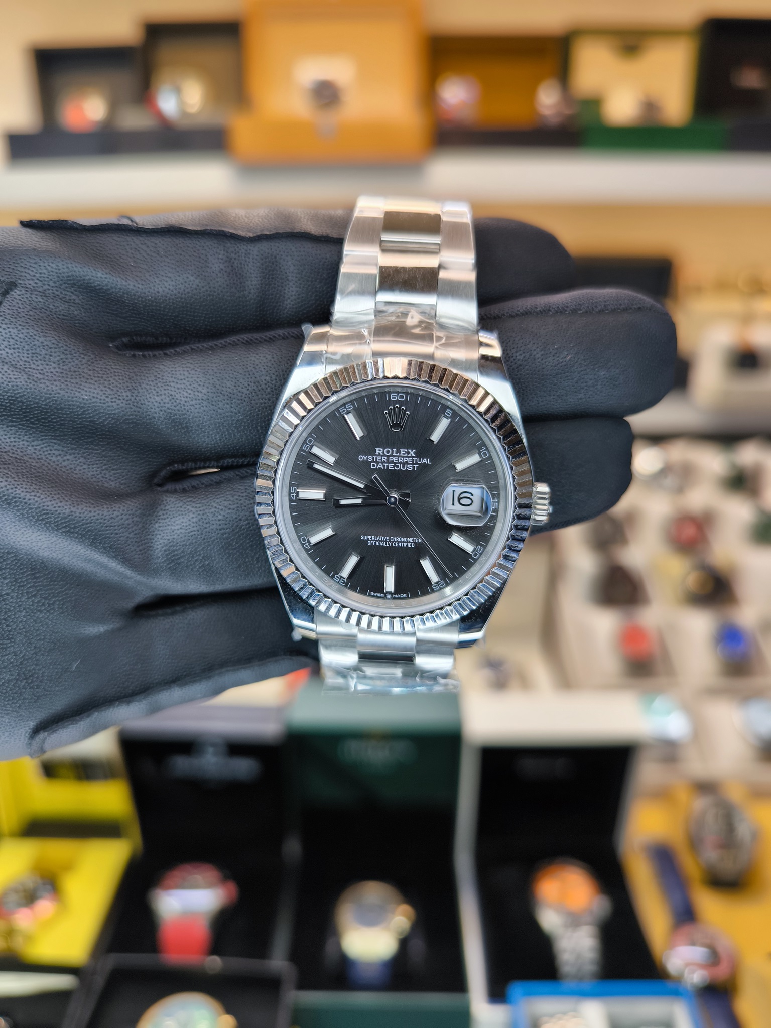 DATEJUST 41 RHODIUM CLEAN FACTORY 126334